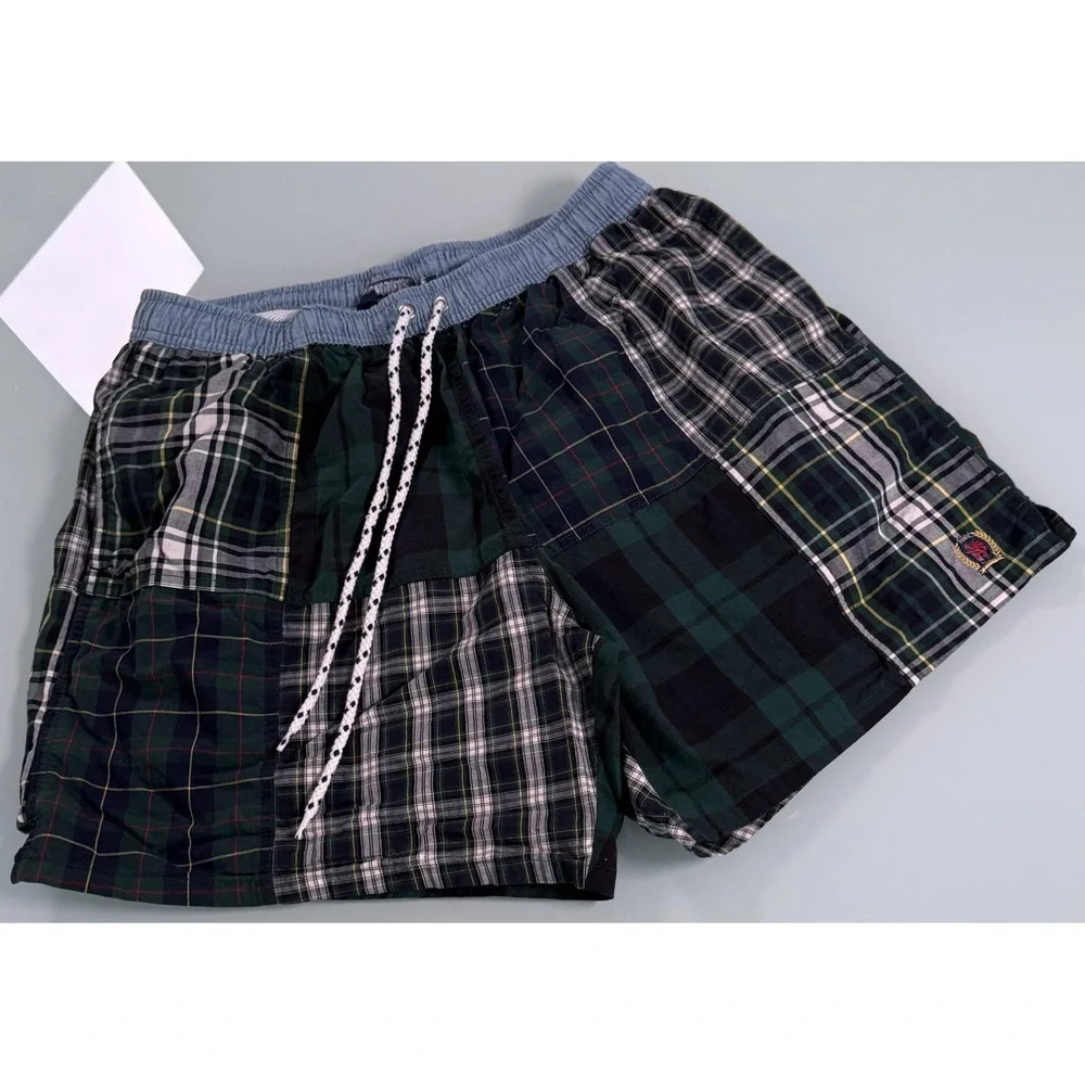 TOMMY HILFIGER Multicolor 100% Cotton Mens Mardras Swim Trunks Lined - Large